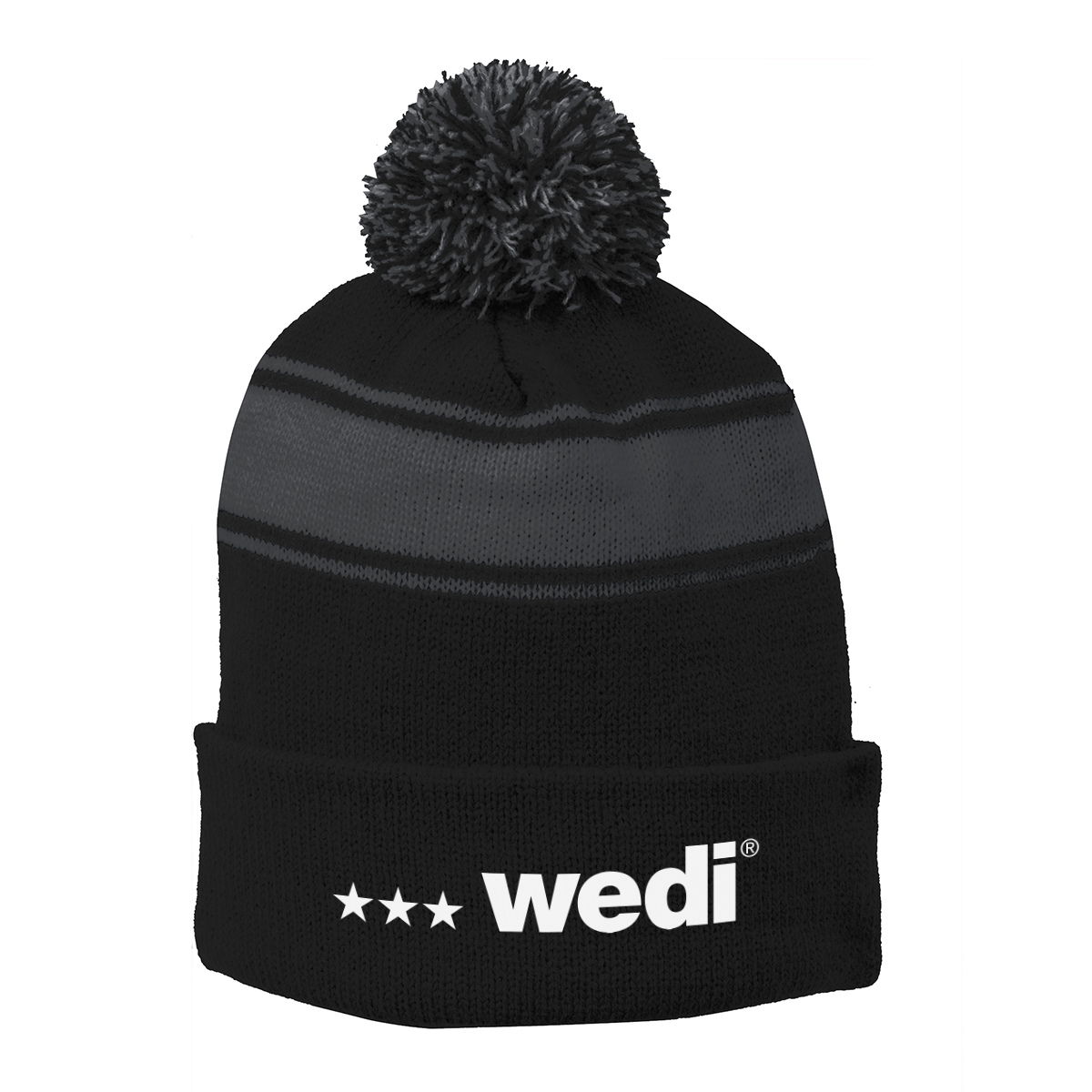 Sport-Tek Stripe Pom Pom Beanie