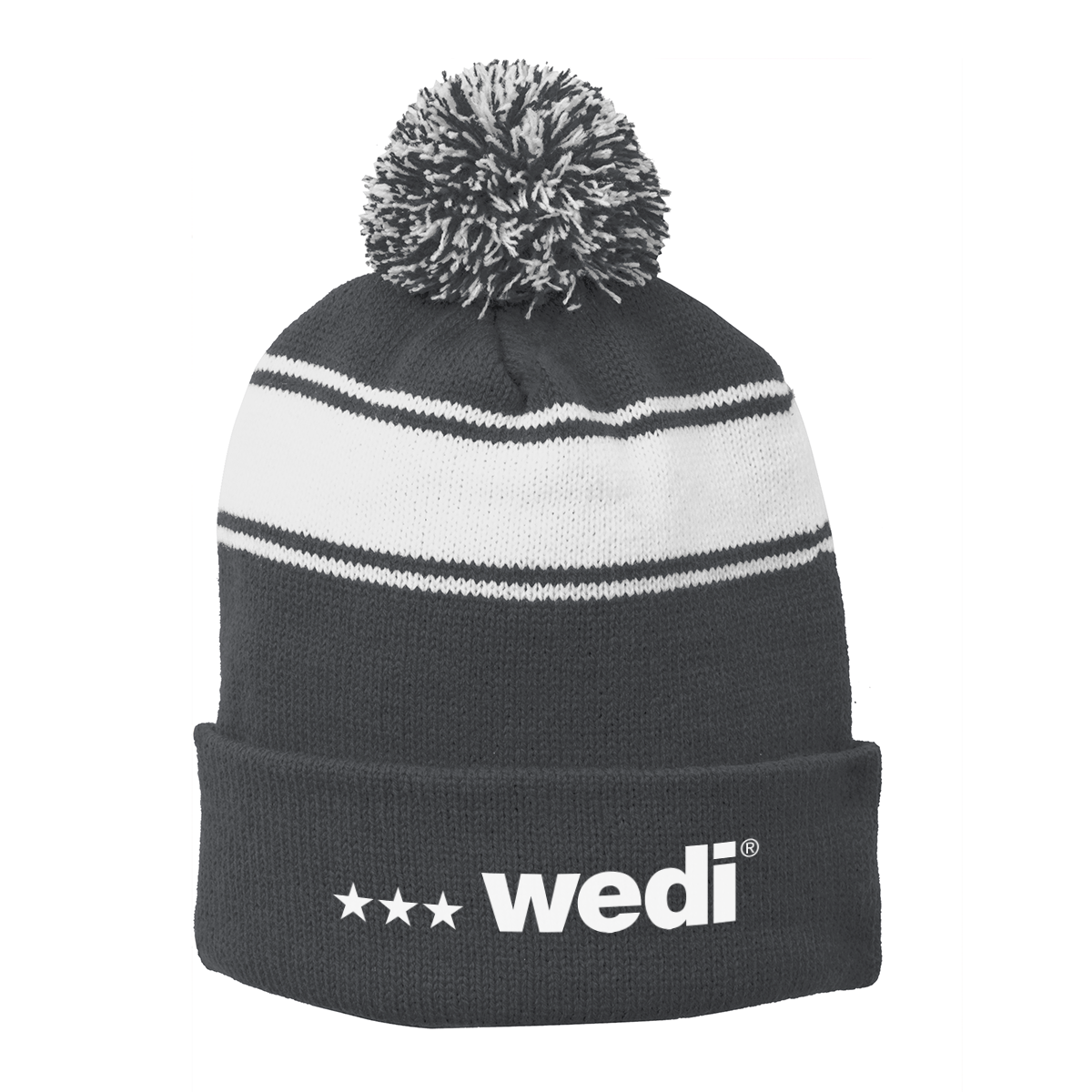 Sport-Tek Stripe Pom Pom Beanie