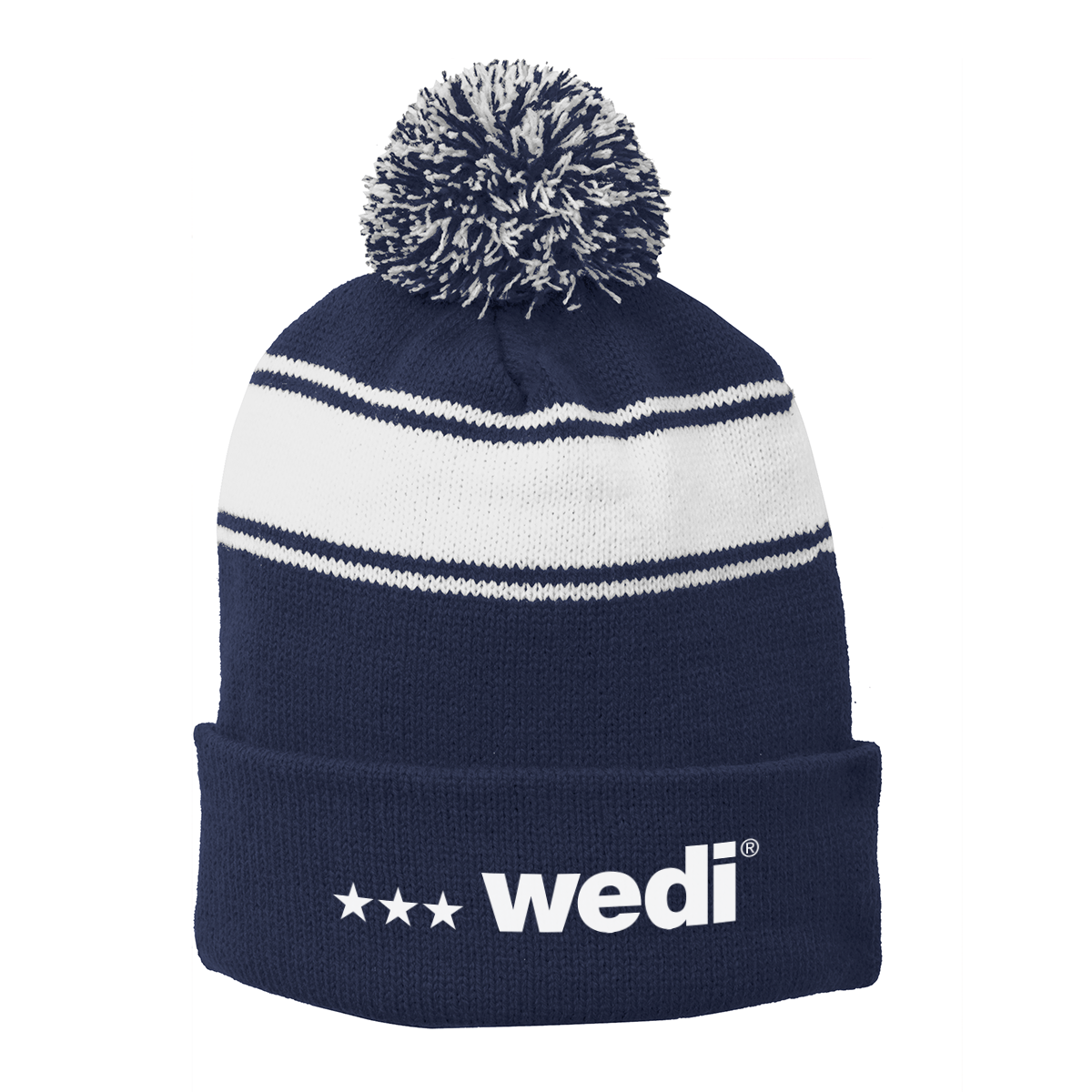 Sport-Tek Stripe Pom Pom Beanie